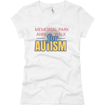 Memorial Park Autism Walk Junior Fit Basic Bella Favorite Tee