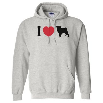 I Heart Pugs Unisex Gildan Heavy Blend Hoodie