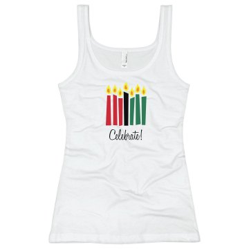 Kwanzaa Tank Junior Fit Bella Sheer Longer Length Rib Tank Top