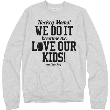 Hockey Mom Love Unisex Hanes Crew Neck Sweatshirt
