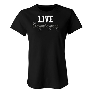 Live Young Rhinestones Junior Fit Bella Sheer Longer Length Rib Tee