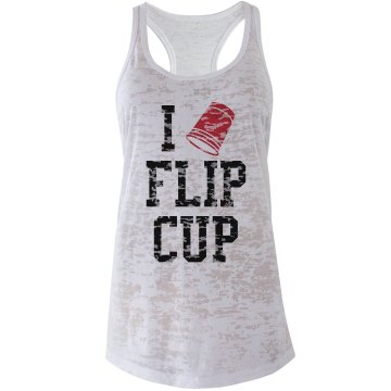 I Love Flip Cup Junior Fit Bella Sheer Longer Length Rib Tee