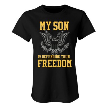 My Military Son Junior Fit Bella Crewneck Jersey Tee