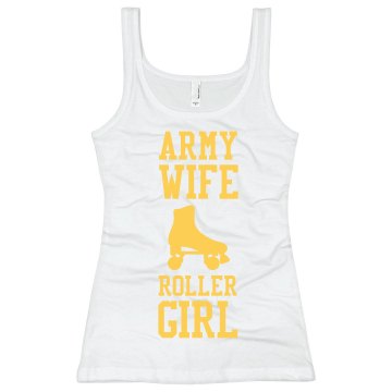 Army Wife Roller Girl Junior Fit Bella Sheer Longer Length Rib Tank Top
