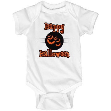Happy Halloween Onesie Infant Rabbit Skins Lap Shoulder Creeper
