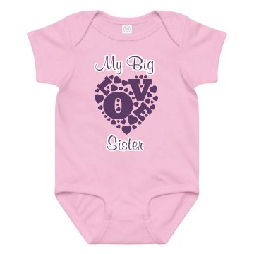 Love My Big Sister Infant Rabbit Skins Lap Shoulder Creeper