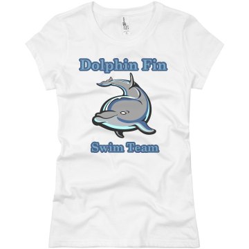 Dolphin Swim Team Junior Fit Basic Bella Favorite Tee