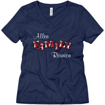 Allen Family Reunion Misses Relaxed Fit Anvil V-Neck Tee