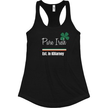 Pure Irish Junior Fit Bella Sheer Longer Length Rib Racerback Tank Top