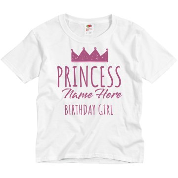 Princess Birthday  Youth Basic Gildan Ultra Cotton Crew Neck Tee