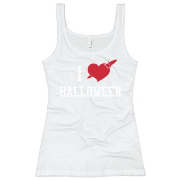 I Heart Halloween Junior Fit Bella Sheer Longer Length Scoopneck Tee