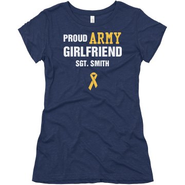 Proud Army Girlfriend Junior Fit Bella Sheer Longer Length Jersey 2-in-1 Tee