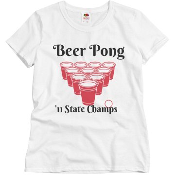 Pong State Champs Tee Misses Relaxed Fit Basic Gildan Ultra Cotton Tee