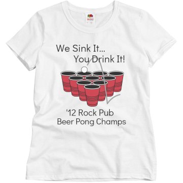 We Sink It   Beer Champs  Misses Relaxed Fit Basic Gildan Ultra Cotton Tee