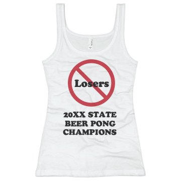 Beer Pong Champ Tank Junior Fit Basic Bella 2x1 Rib Tank Top