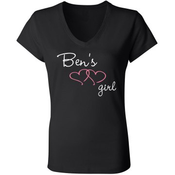 Ben's Girl Junior Fit Bella Sheer Longer Length Rib V-Neck Tee 