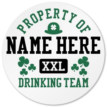 St Patrick's Coaster Round Plastic Coaster with Cork Back