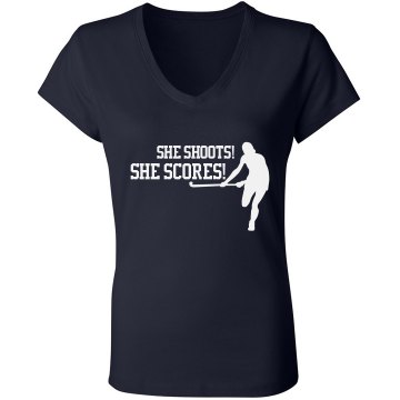 Field Hockey Tee Junior Fit Bella V-Neck Jersey Tee
