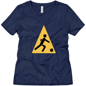 Warning: Bowler Misses Relaxed Fit Anvil V-Neck Tee