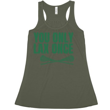 You Only Lax Once Misses American Apparel Neon Oversized Crop Tank
