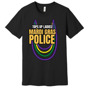 Mardi Gras Police Officer Unisex Gildan Heavy Cotton Crew Neck Tee