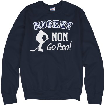Hockey Rhinestone Crew Unisex Hanes Crew Neck Sweatshirt