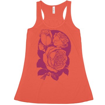 Vintage Roses Top Misses Bella Flowy Boxy Lightweight Crop Tank