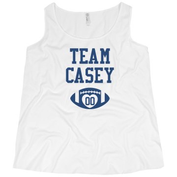 Team Casey Football Mom Junior Fit Bella 1x1 Rib 3/4 Sleeve Raglan Tee