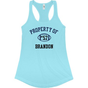 Property of Football Junior Fit Bella Sheer Longer Length Rib Racerback Tank Top