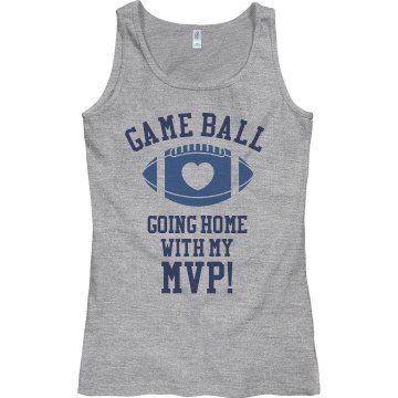 Game Ball Football Tank Junior Fit Bella Sheer Longer Length Rib Tank Top
