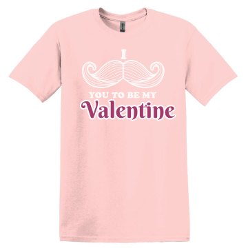 Mustache Valentine Unisex Gildan Heavy Cotton Crew Neck Tee