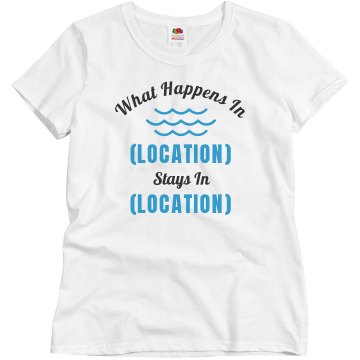 What Happens In Cancun Junior Fit Bella Sheer Longer Length Rib Tee