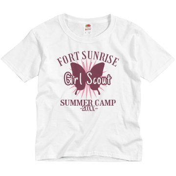 Fort Sunrise Girl Scout Youth Basic Gildan Ultra Cotton Crew Neck Tee