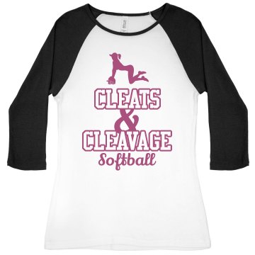 Cleats & Cleavage Junior Fit Bella Slit V-Neck Tee