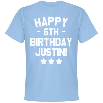 Happy 6th Birthday Brice Unisex Basic Gildan Heavy Cotton Crew Neck Tee