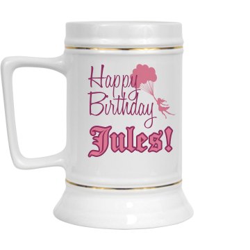 Happy Birthday 28oz Gold Trim Ceramic Stein