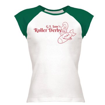 G.I. Jane's Roller Derby Junior Fit Bella 1x1 Rib Ringer Tee