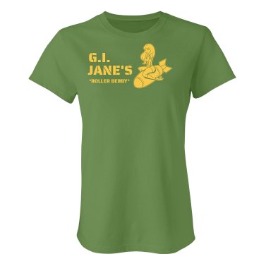 G.I. Jane's Roller Derby Junior Fit Bella Crewneck Jersey Tee