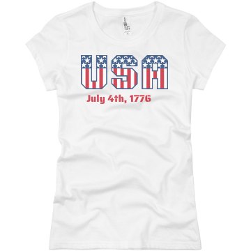 U.S.A July 4th Junior Fit Basic Bella Favorite Tee