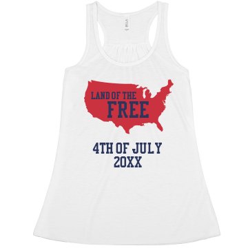 Land Of The Free Misses Relaxed Fit Basic Anvil Heavyweight Tank Top