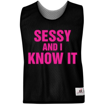Sessy and I Know It Tank Badger Sport Lacrosse Reversible Practice Pinnie