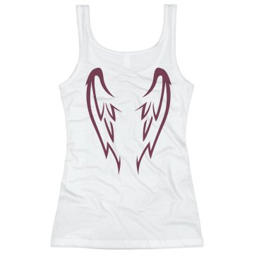 Pink Wing Tank Junior Fit Basic Bella 2x1 Rib Tank Top