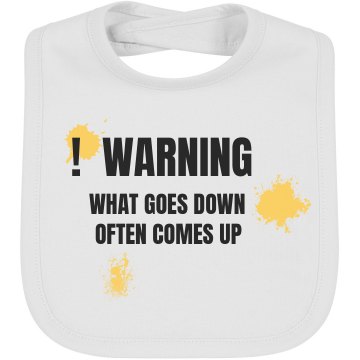 Warning Bib Infant Bella Baby 1x1 Rib Bib