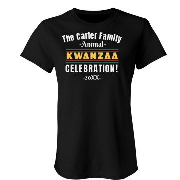Kwanzaa Celebration Tee Misses Relaxed Fit Port Authority 3/4 Sleeve Shirt