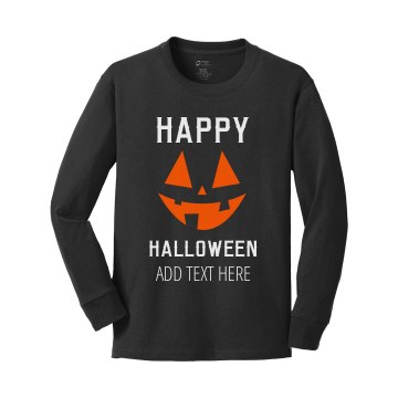 Happy Halloween Youth Youth Gildan Ultra Cotton Long Sleeve Tee