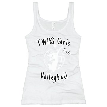 Girls Volleyball Tank Junior Fit Bella Longer Length 1x1 Rib Tank Top