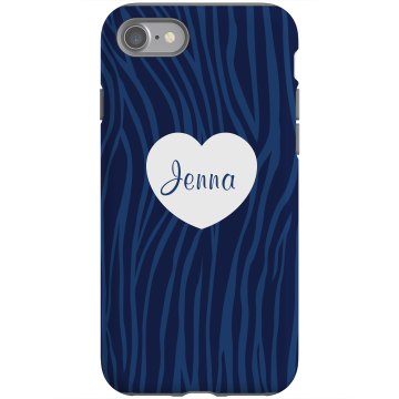 Blue Zebra iPhone Case Rubber iPhone 4 & 4S Case Black