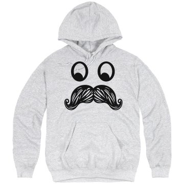 Mustache Hoodie Unisex Hanes Ultimate Cotton Heavyweight Hoodie