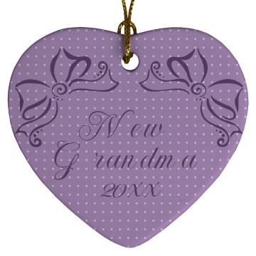 New Grandma Porcelain Heart Ornament