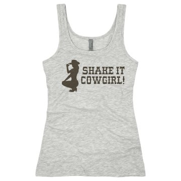 Shake It Cowgirl Junior Fit Basic Bella 2x1 Rib Tank Top